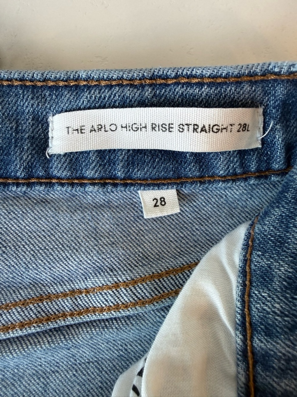 Denim Forum The Arlo High Rise Straight size 28 Medium Wash Denim Button Fly - Picture 6 of 13
